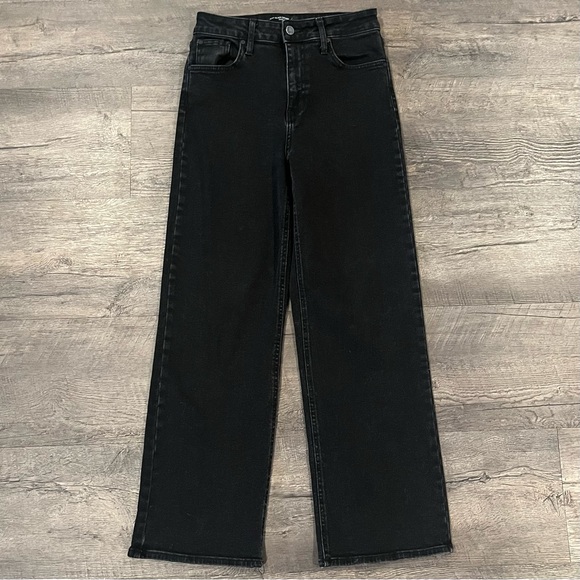 Just Black Denim The Uncut Straight Leg Jeans in Washed Black - Picture 4 of 8
